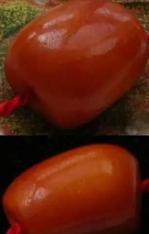 从蜜蜡手串的孔洞鉴别新老蜜蜡：老蜜蜡靠手工打孔-内壁也有风化冰裂纹,蜜蜡网